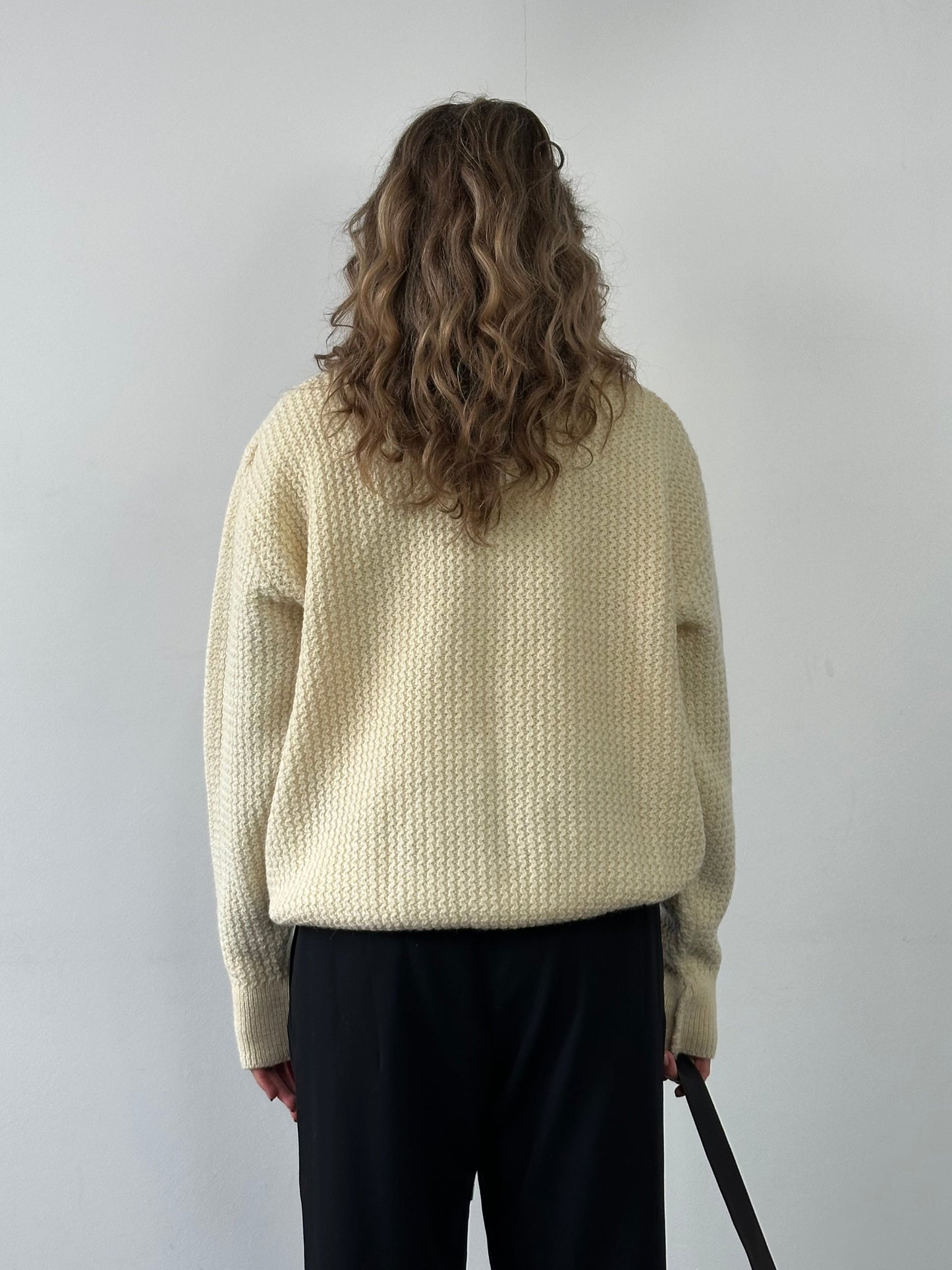 Barbour 80s Pure Wool Chunky Cable Knit Jumper - L