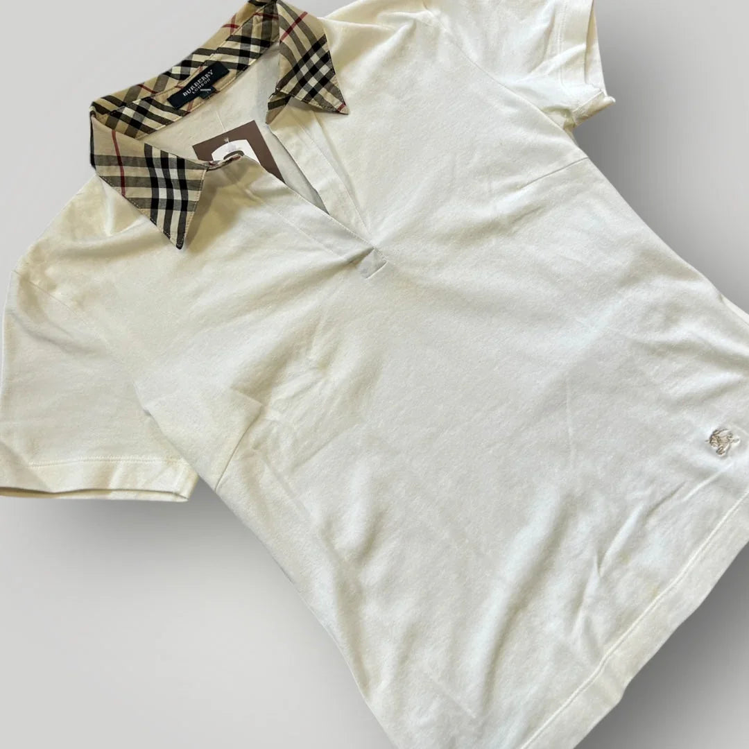 Burberry 2000's Baby Tee Nova Check Polo Shirt S | Default Title, White