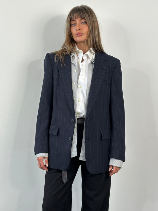 Christian Dior Le Connaisseur 1980s Pure Wool Stripe Blazer - 41R/L