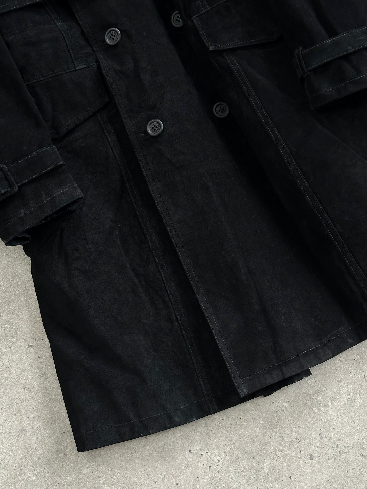 Calvin Klein CK 1990s Suede Belted Trench Coat - XXL