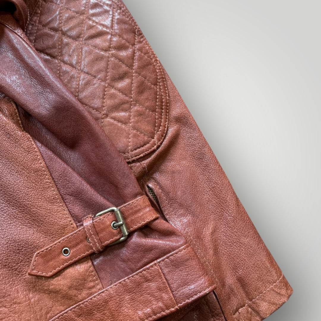 C.P. Company 100% Leather Biker Jacket 50 | Default Title, Orange