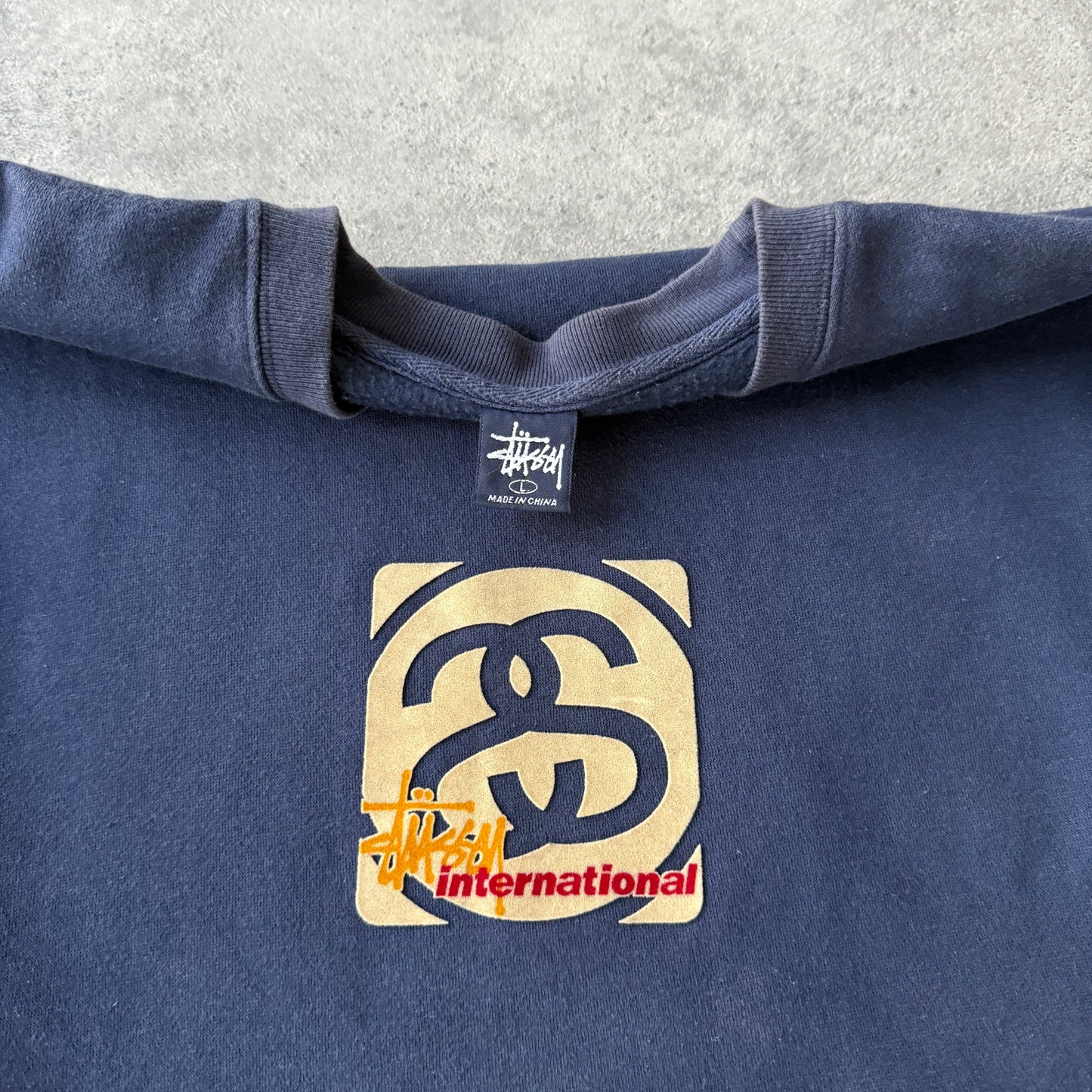 Stussy RARE 1990s heavyweight felt logo sweatshirt (L)