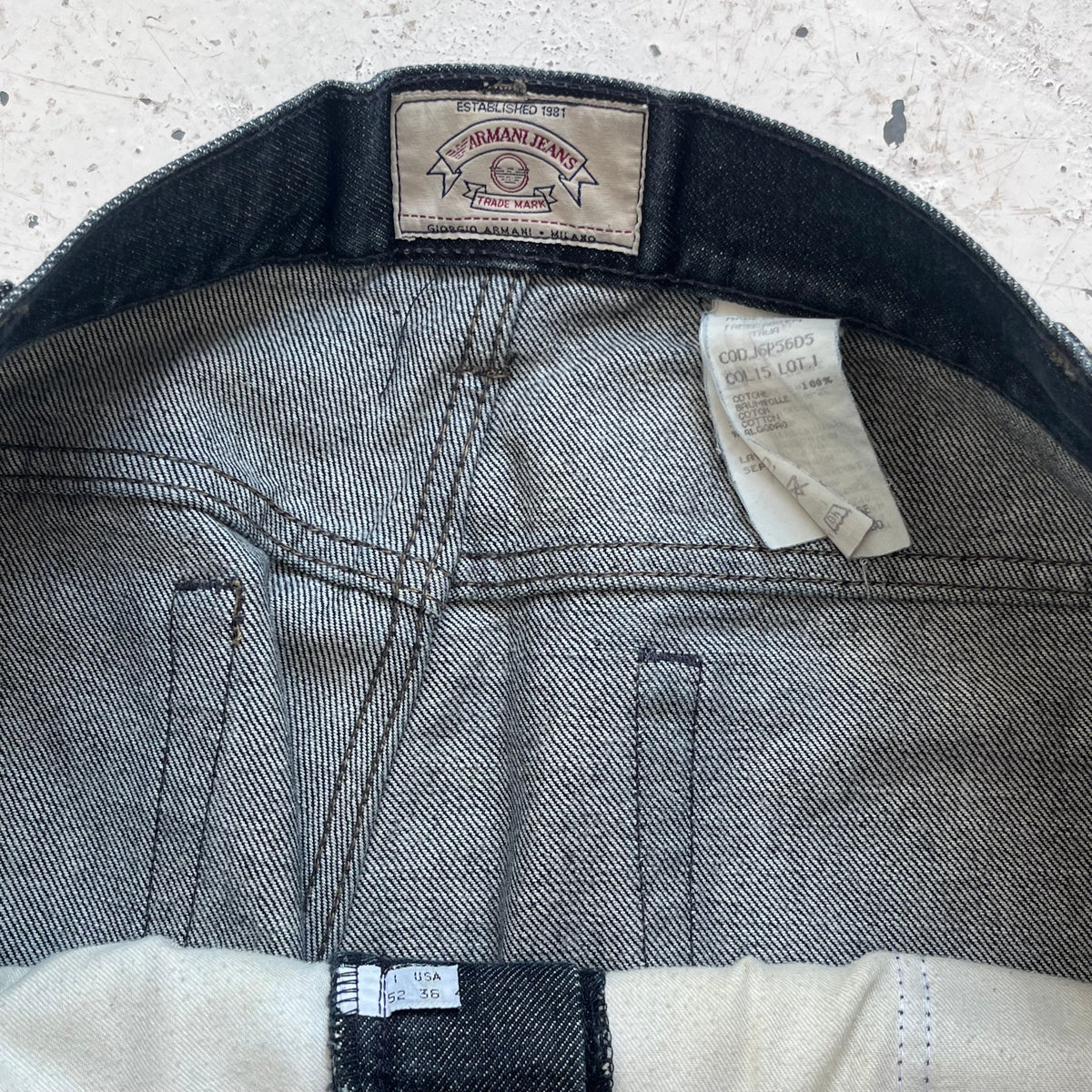 1990s armani jeans loose fit carpenter denim jeans | O/S, Dark Indigo