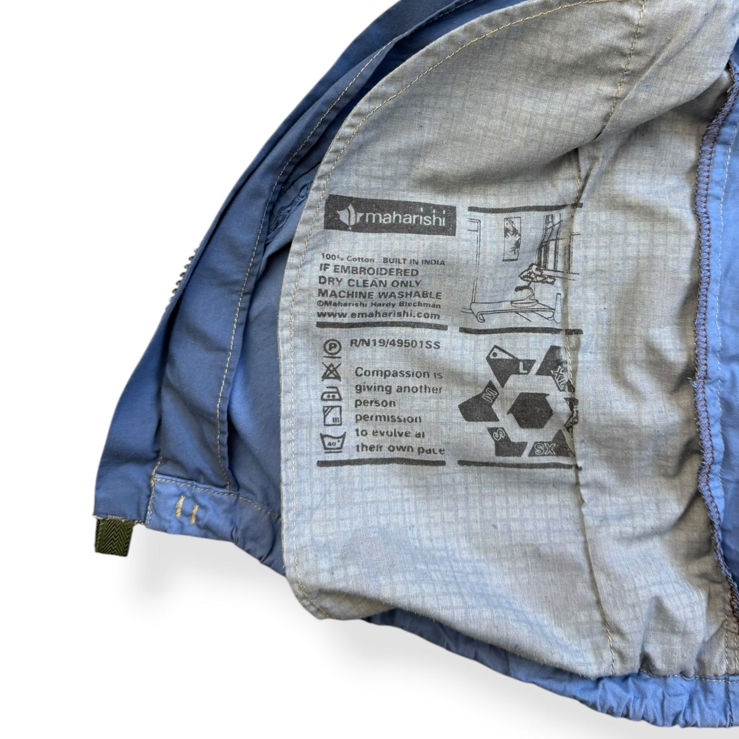 2000's Maharishi Pixelated Dragon Zipped Shirt (L) | Default Title, Blue