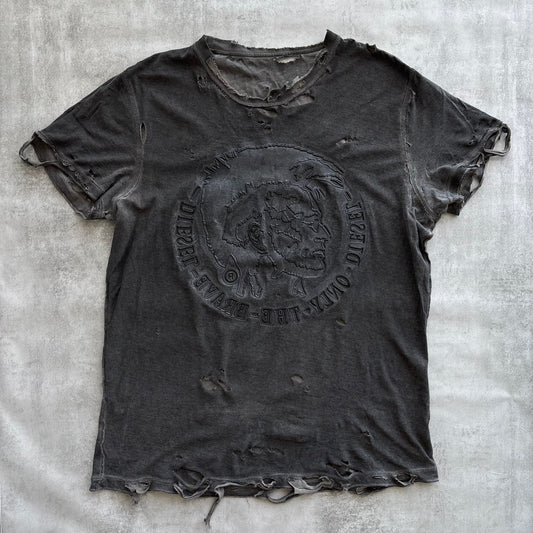 DIESEL DISTRESSED T-SHIRT | O/S, Red