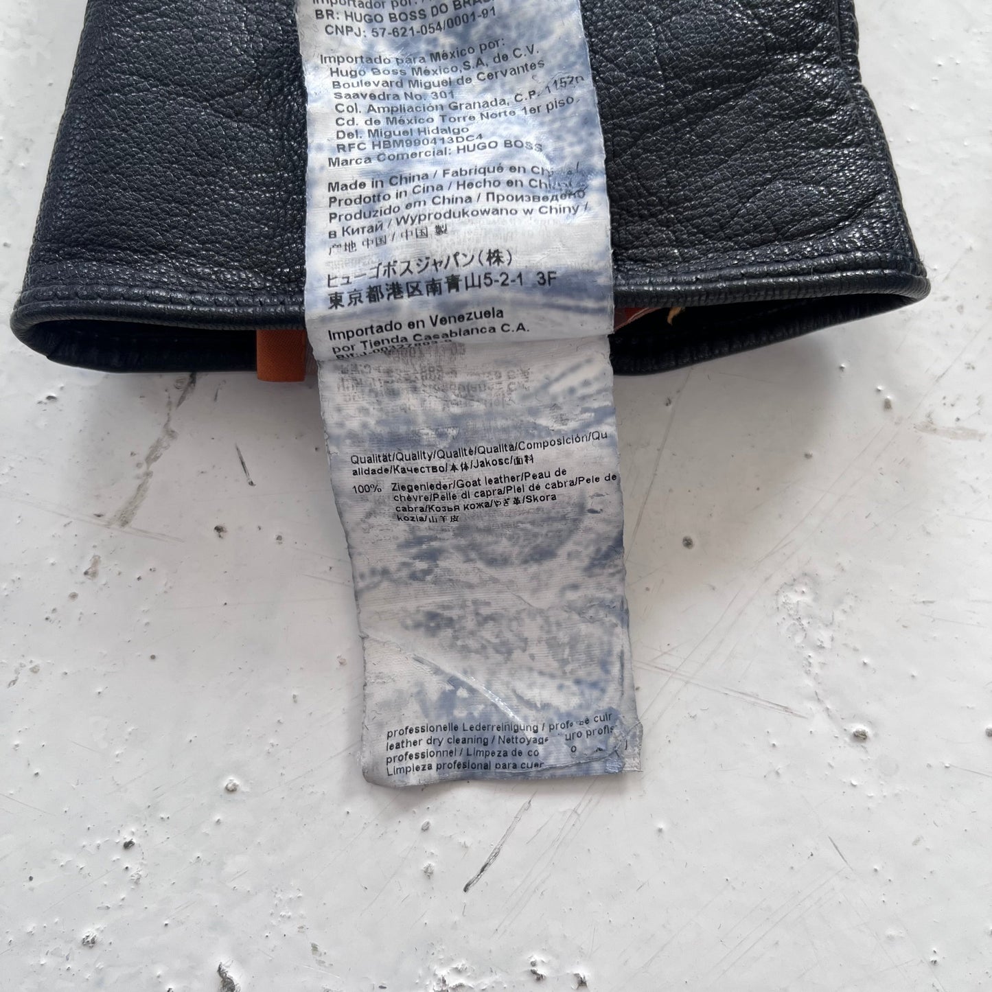 2000s hugo boss orange goat leather gloves | O/S, Orange
