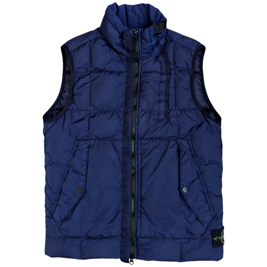 Stone Island AW/18 Crinkle Reps Down Puffer Gilet In Navy (L) | Navy, Navy