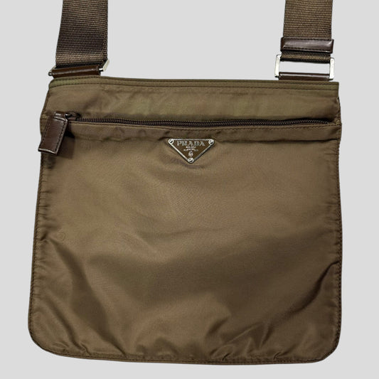 Prada Milano Tan Brown Nylon Crossbody Bag