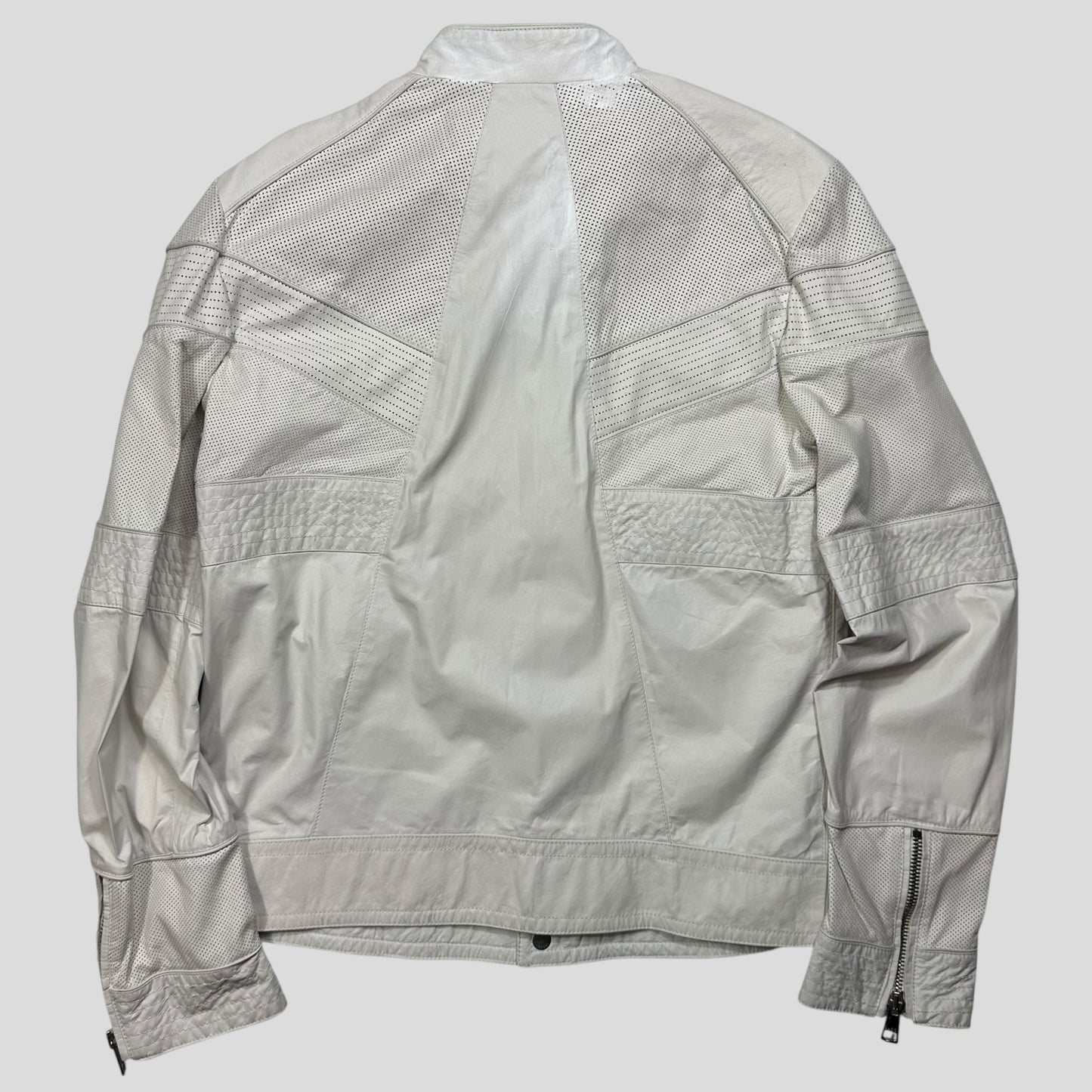 Gucci 2010 Nappa Leather Café Racer Perforated Panelled Biker Jacket - IT52 (M) | Default Title, Red
