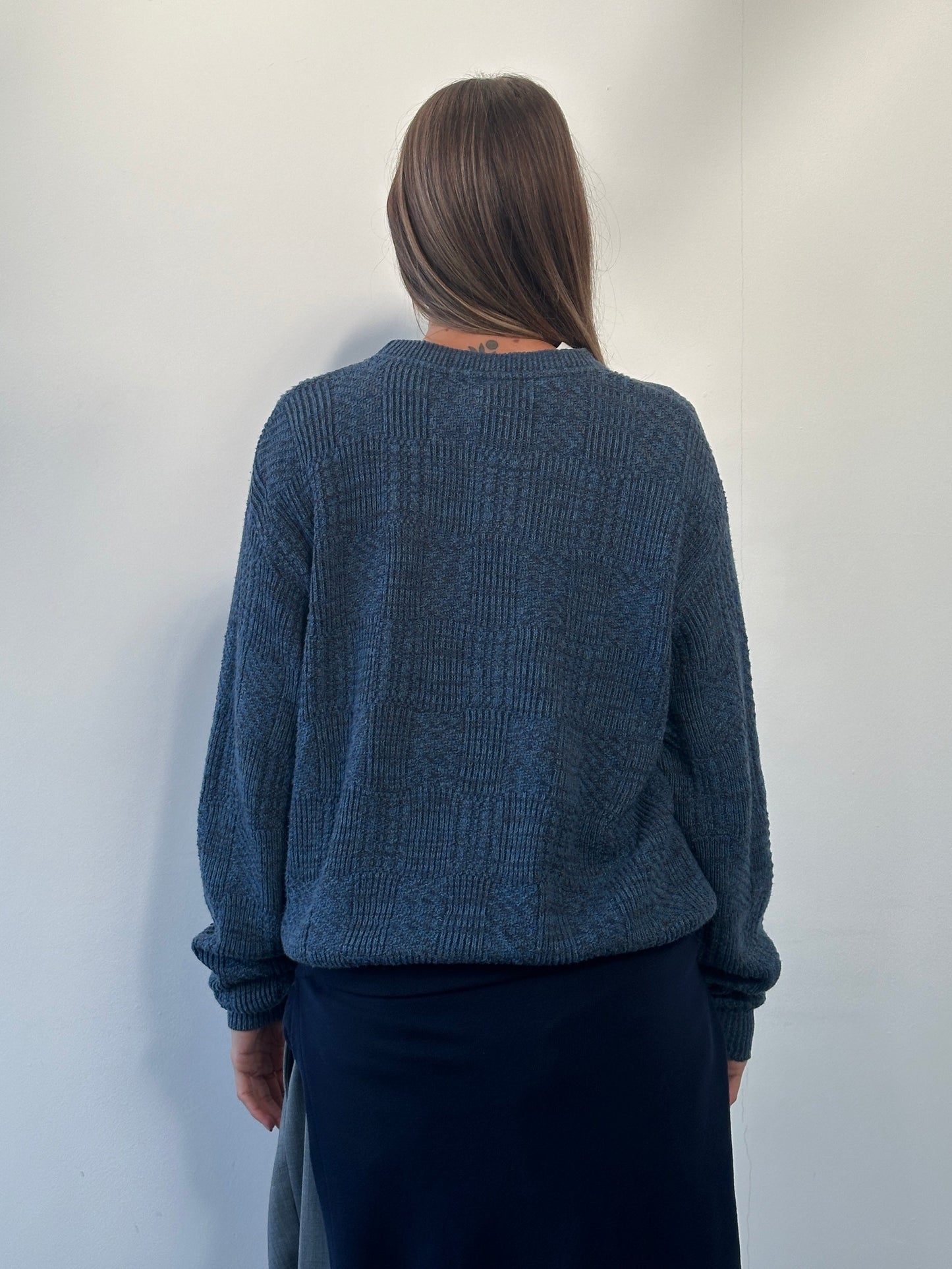 Oscar De La Renta 1990s Textured Cotton Knitted Jumper - L/XL