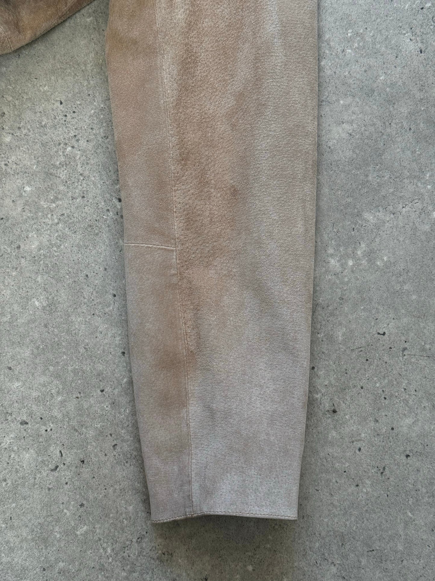 Vintage 1990s Suede High Neck Leather Jacket - M