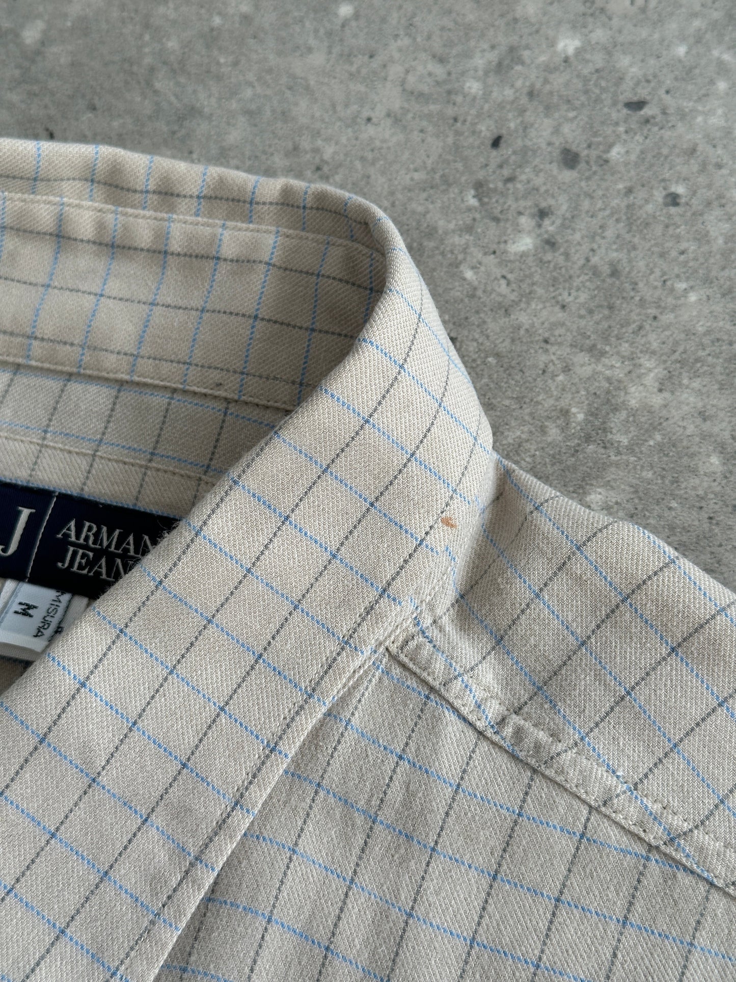 Armani Jeans Check Pure Cotton Logo Shirt - L/XL