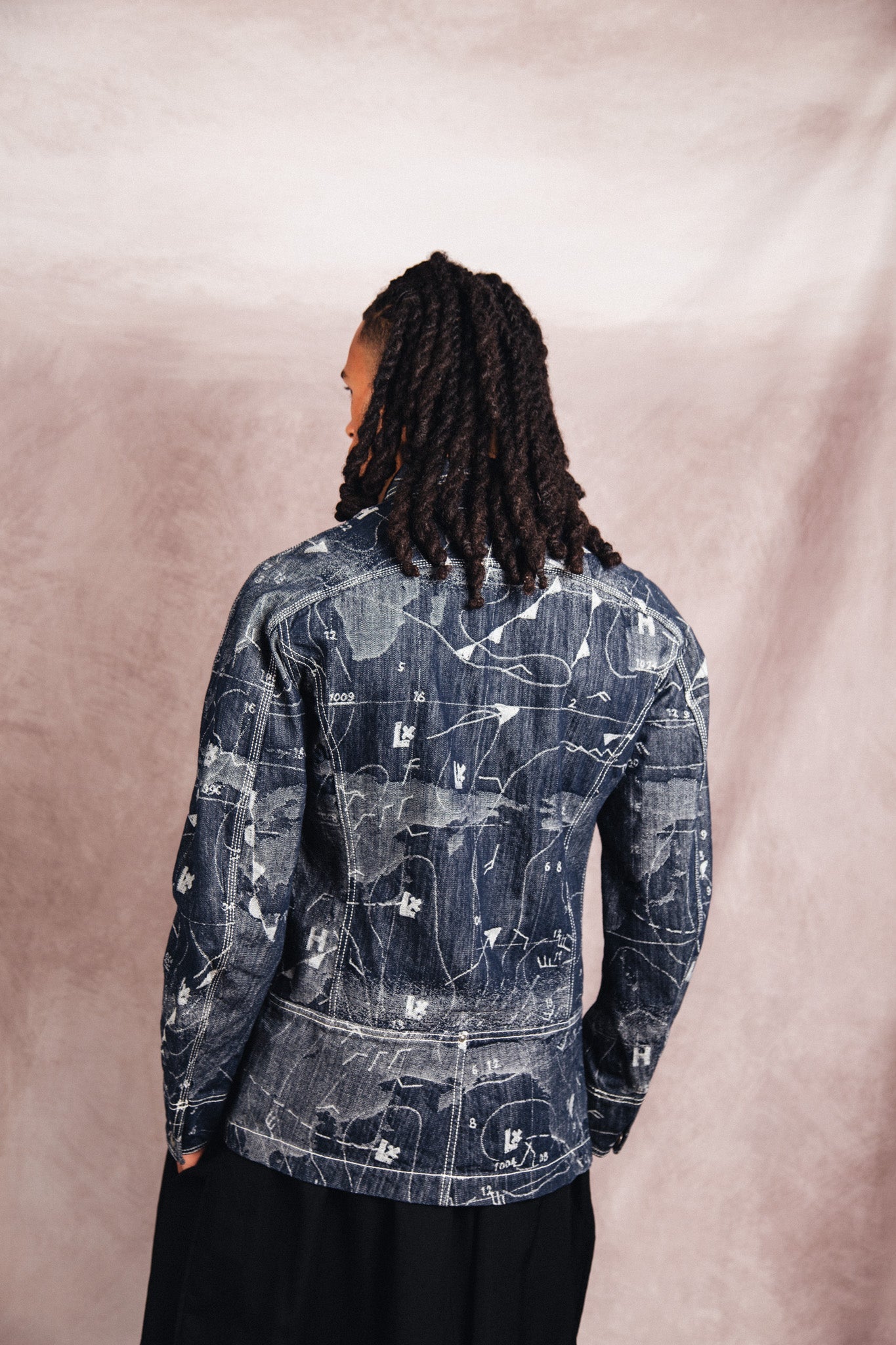 S/S 2008 Issey Miyake APOC Cartography Woven Denim Work Jacket | Small, Multicoloured