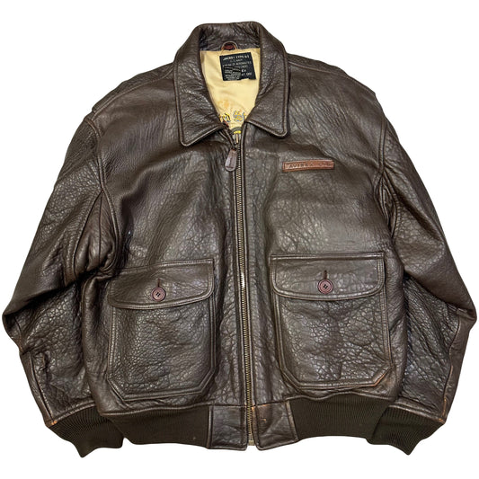 Avirex A-2 Leather Jacket In Brown ( S )