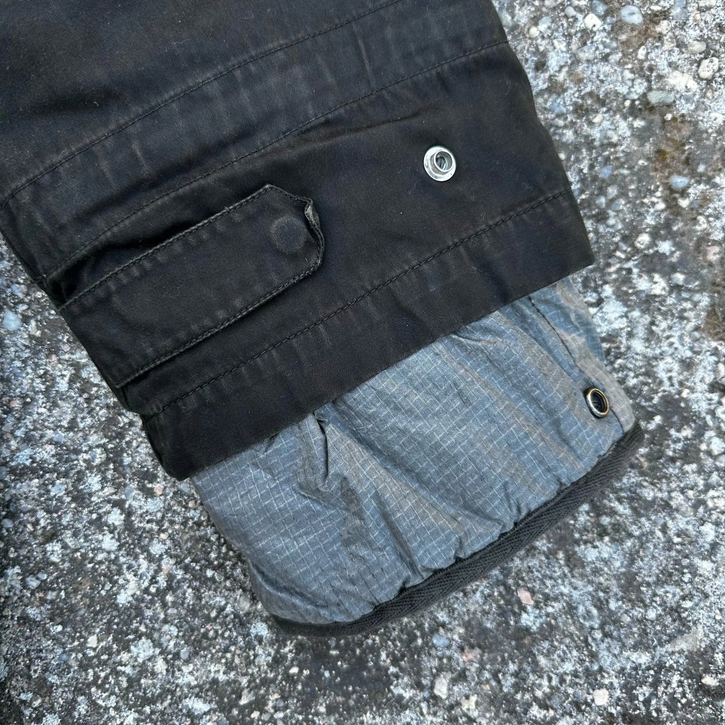 A/W1995 Charcoal Raso Gommato Dual Layer Multi Pocket Jacket