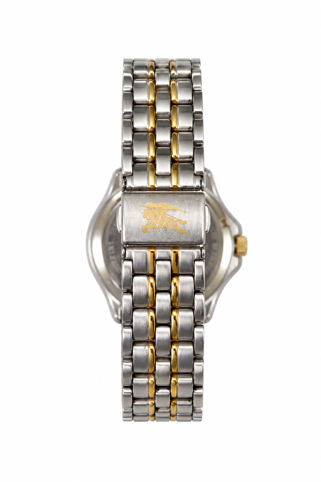 1990's Burberry Stainless Steel Gold Face Watch | O/S, Multicoloured