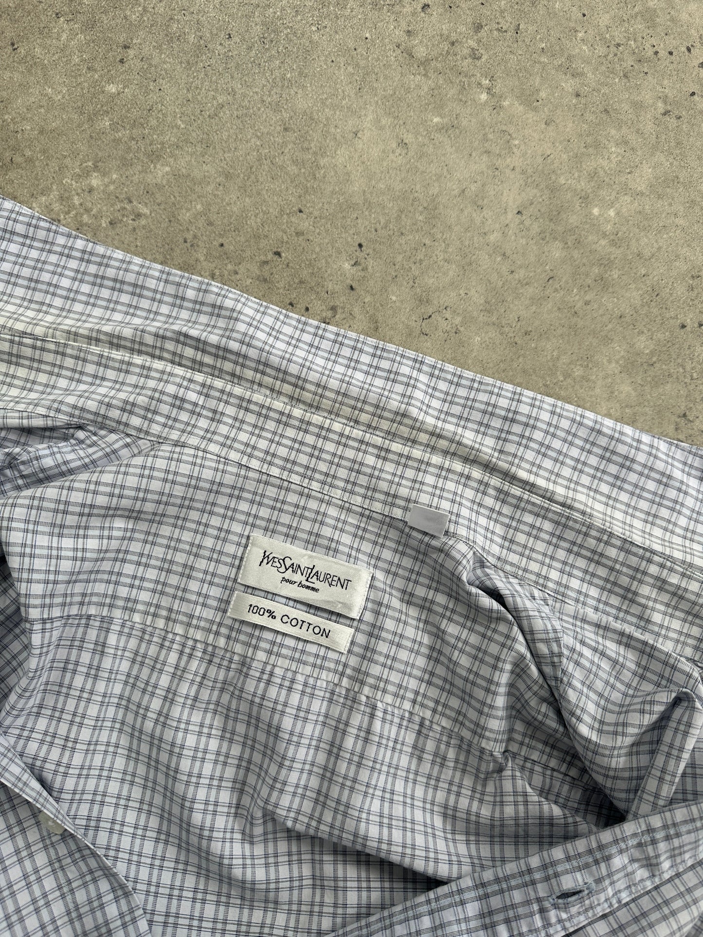 Yves Saint Laurent Pour Homme 2000s Check Pure Cotton Shirt - L