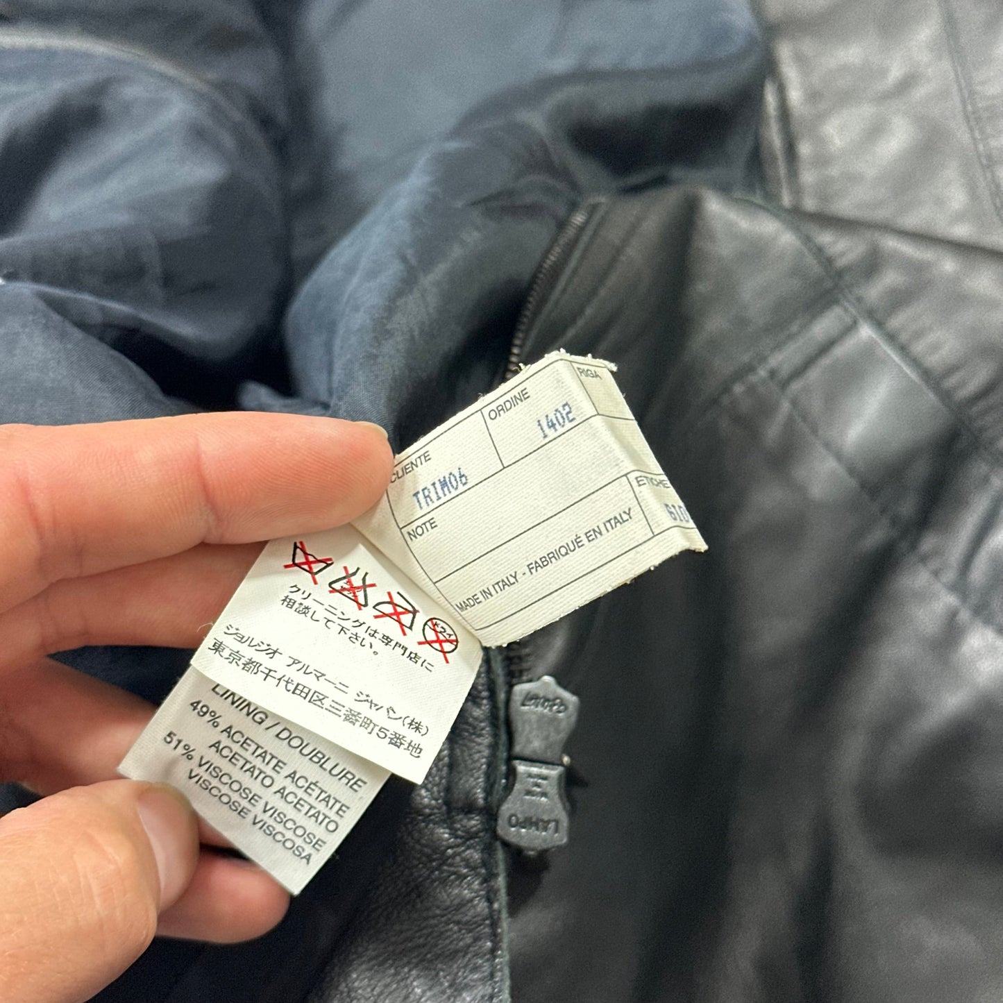 Armani Collezioni 90’s Nappa Leather Lined Chore Jacket - M/L | Default Title, Black