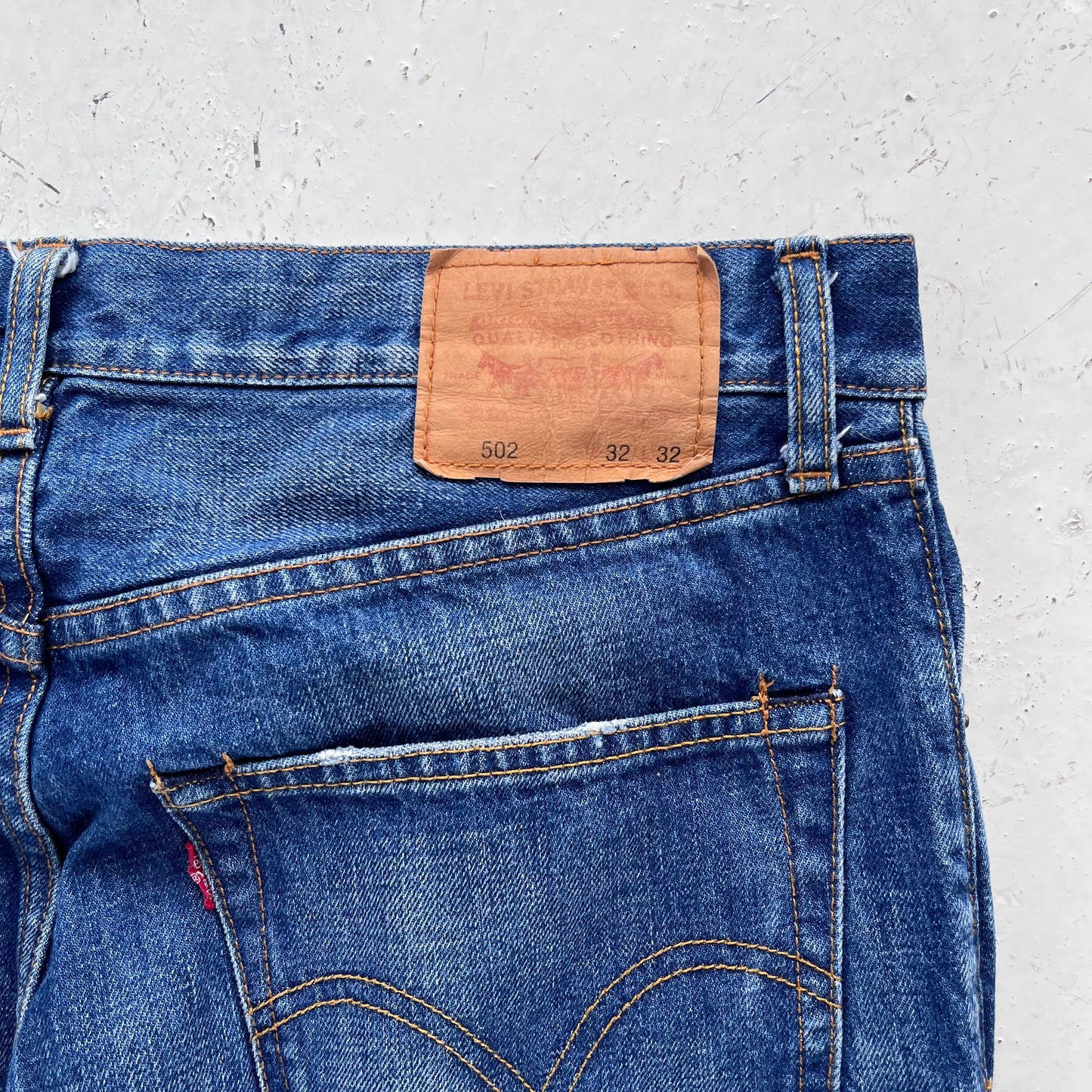 vintage 502 levis w/sashiko repair | Blue, Red
