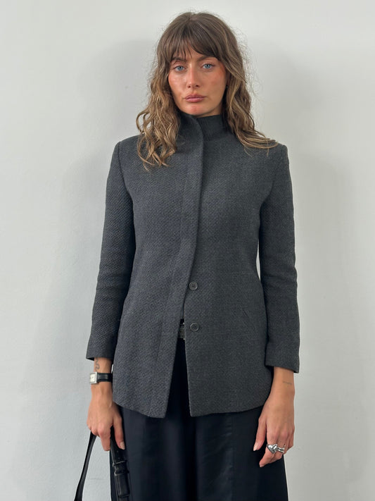 Emporio Armani 1990s High Neck Minimal Jacket - XS/S
