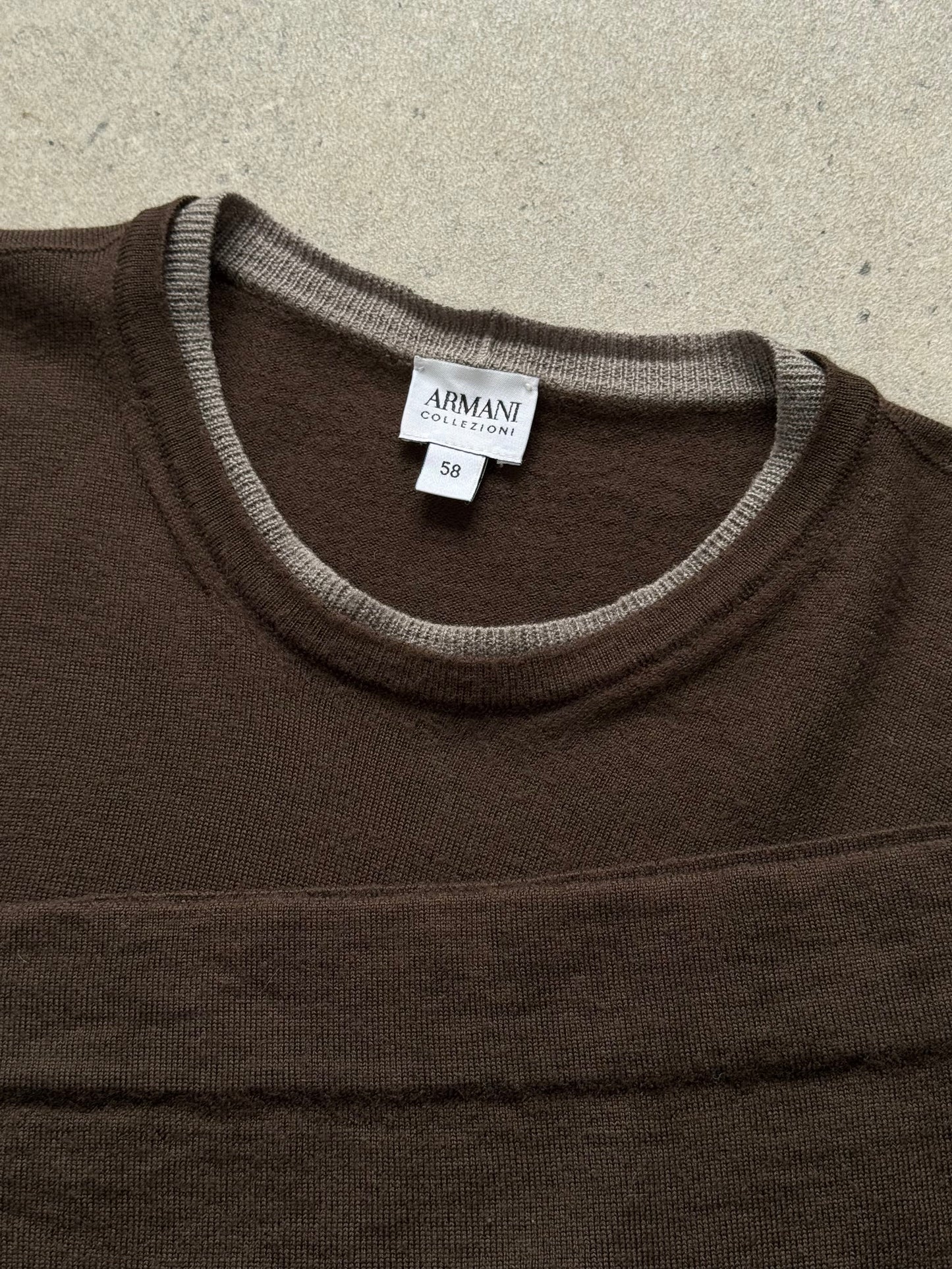 Armani Collezioni 2000s Pure Wool Layered Knit Jumper - M/L