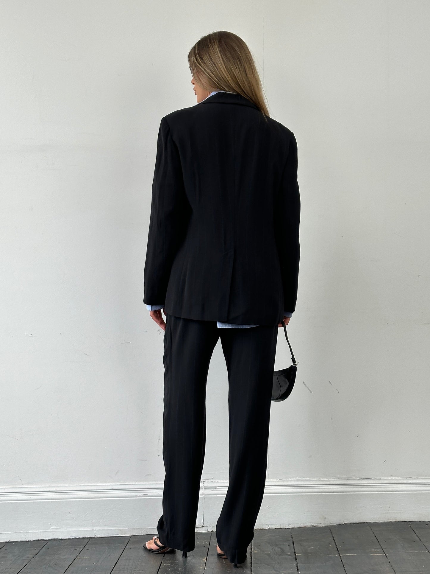 Marella Stipe Single Breasted Virgin Wool Blend Suit - L/W30