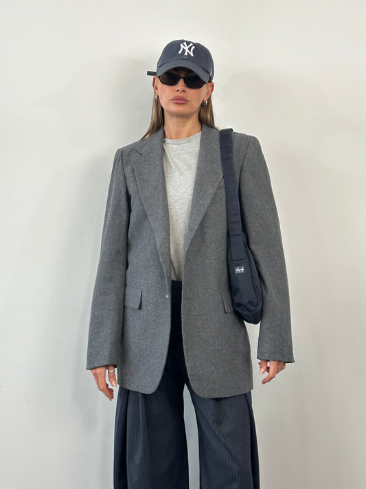 Yves Saint Laurent 1990s Single Breasted Brushed Wool Blazer- 38R/L