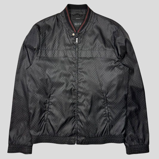 Gucci 2012 Nylon Monogram GG Web Logo Bomber Jacket - IT52 (L)