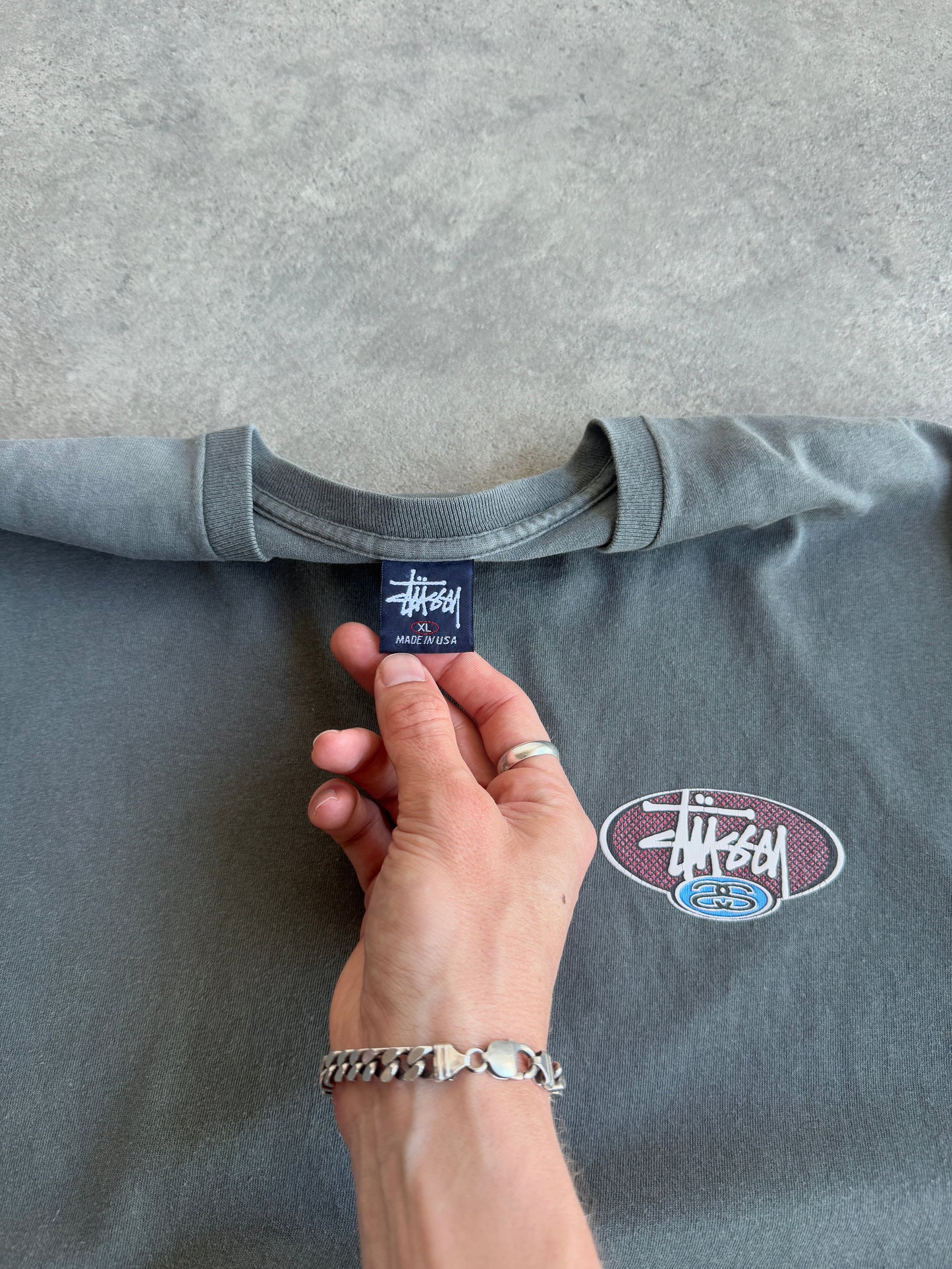 stussy 1990s heavyweight graphic t-shirt (xl)