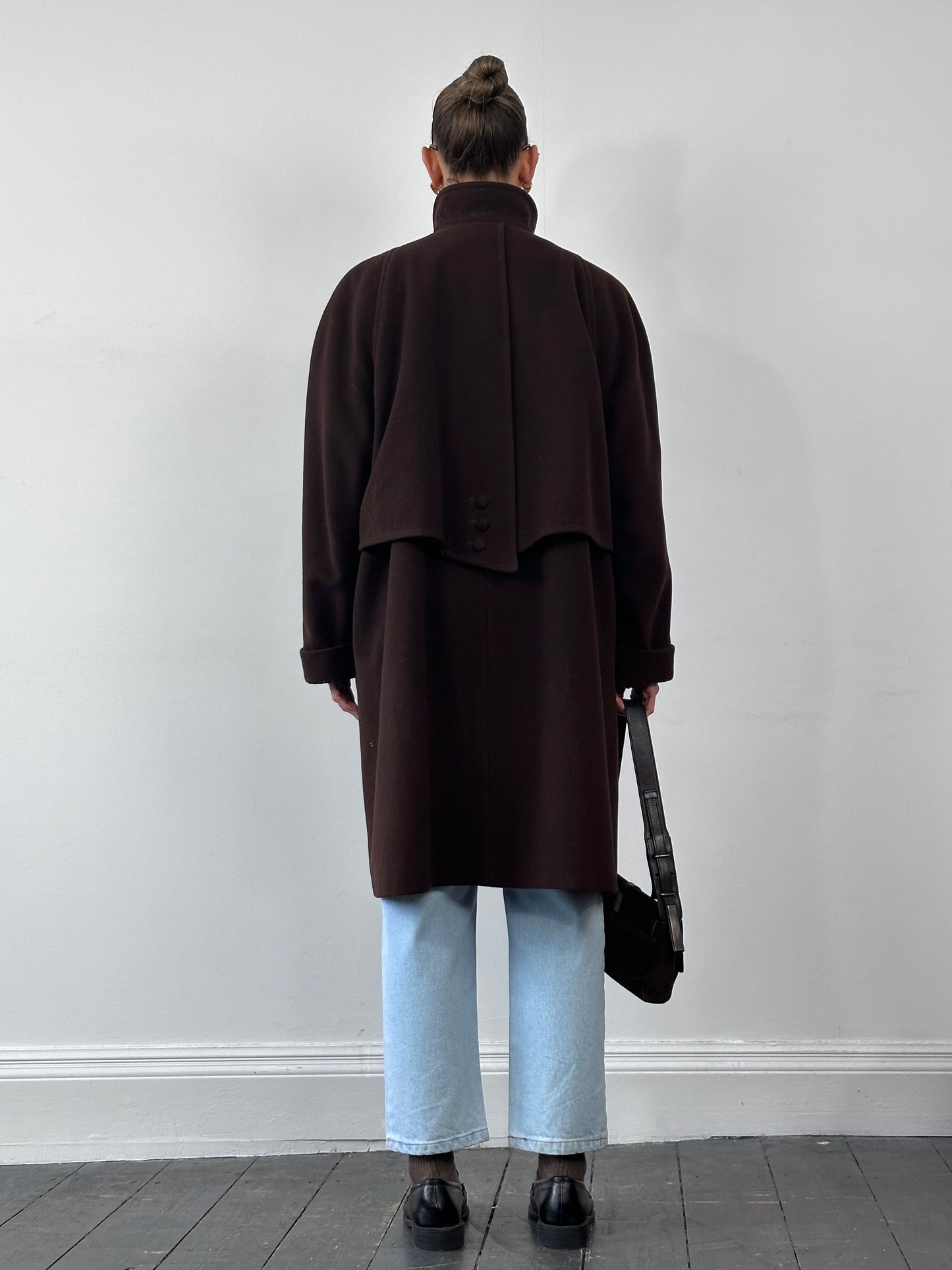 Vintage New Wool A-Line Funnel Neck Coat - XL