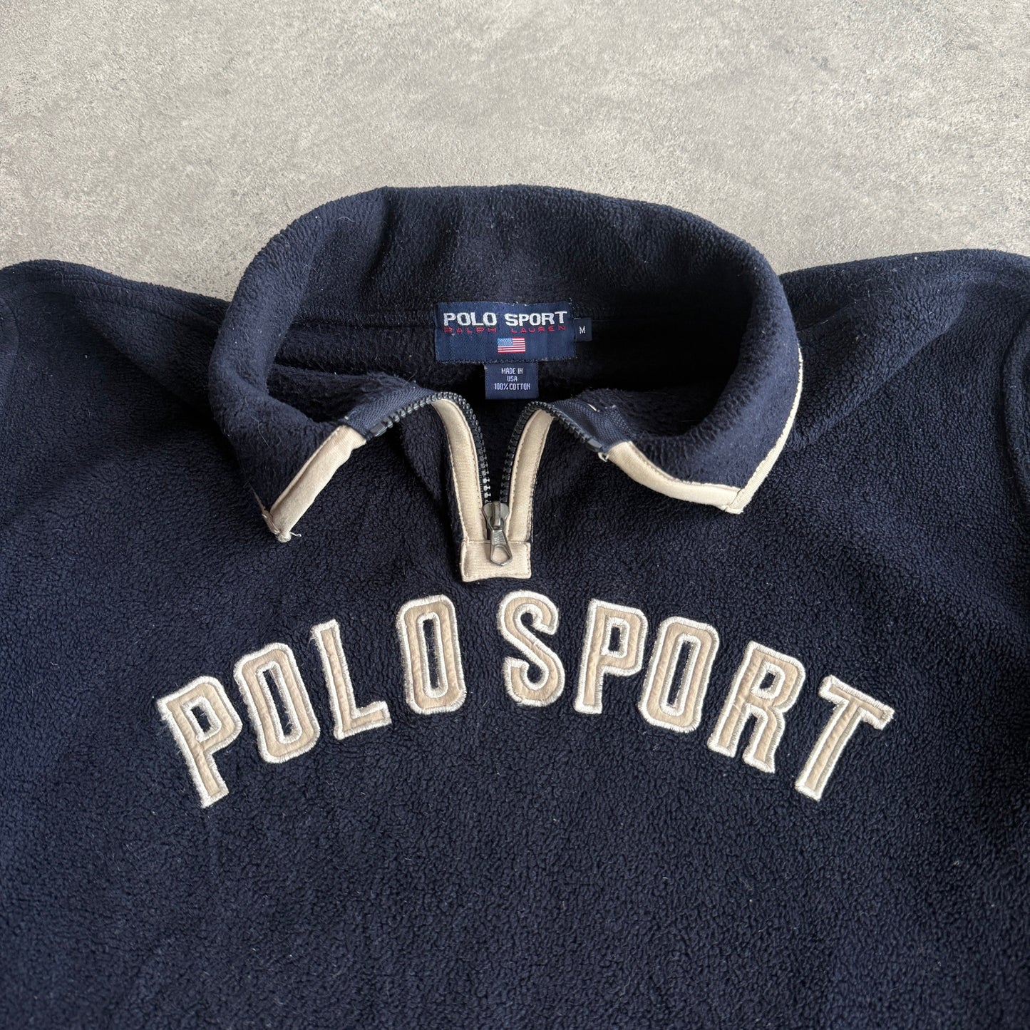 Polo Sport Ralph Lauren 1990s 1/4 zip heavyweight fleece (M)