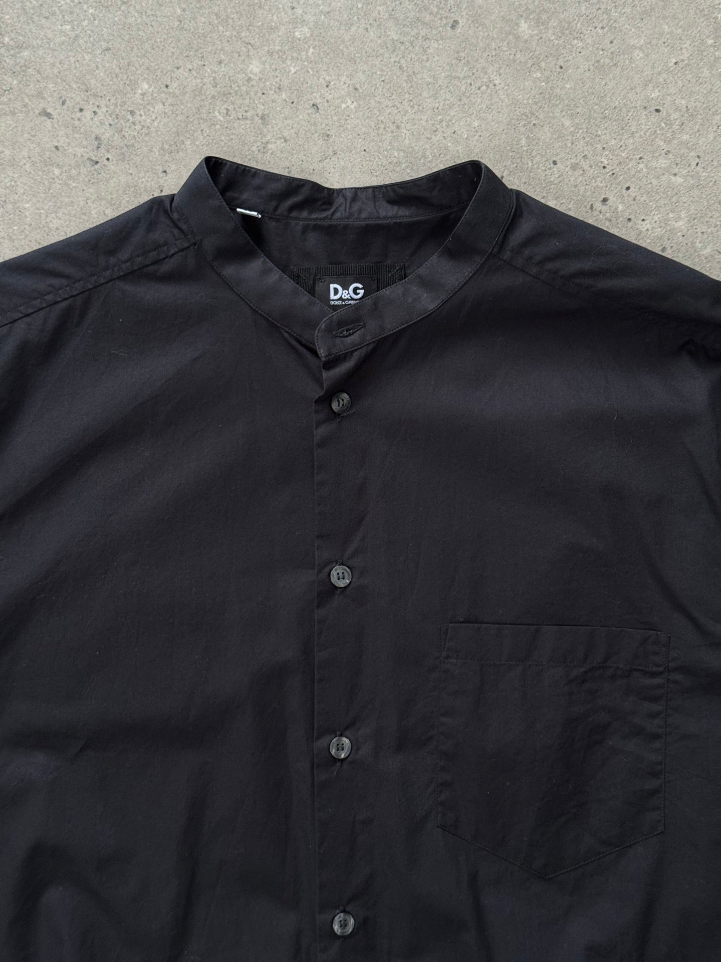 Dolce & Gabbana 2000s Cotton Collarless Shirt – M