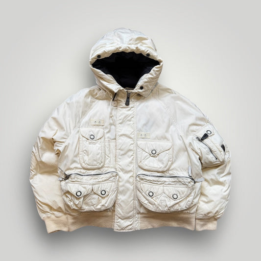 90s Ralph Lauren Polo Multipocket Down Bomber Jacket M/L | O/S, Cream