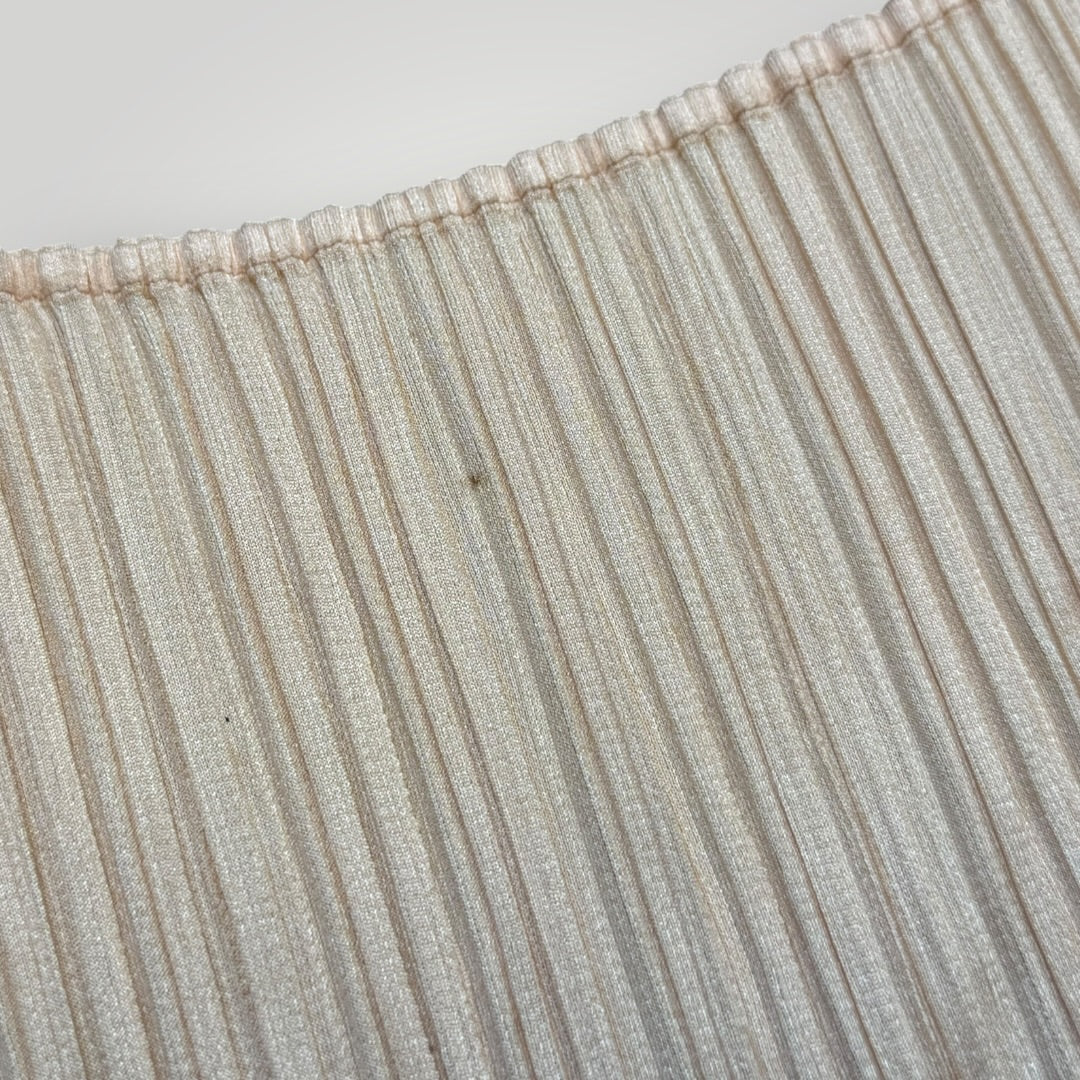 2000's Issey Miyake Pleats Please 3/4 Sleeve Top 3 | O/S, Beige