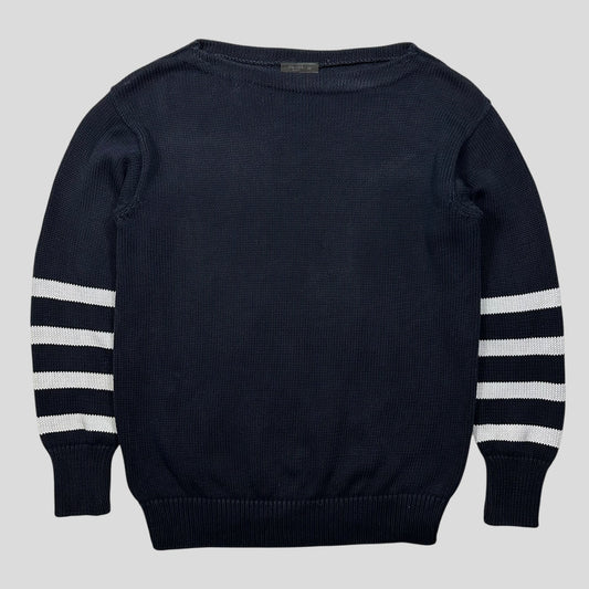 Prada Milano 2010 Chunky Striped Knit Jumper - M | Medium, Navy