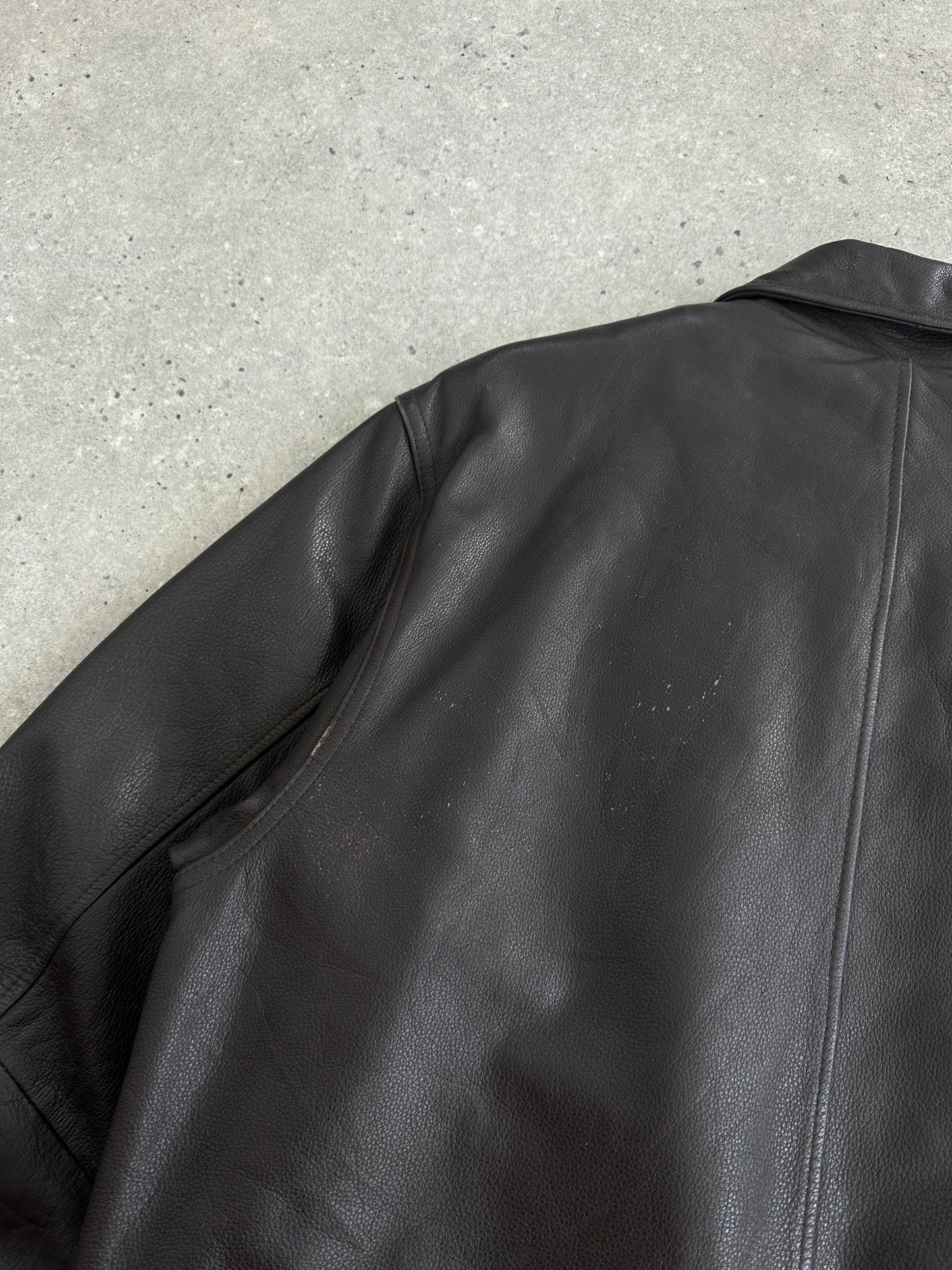 Vintage Boxy Leather Jacket - L