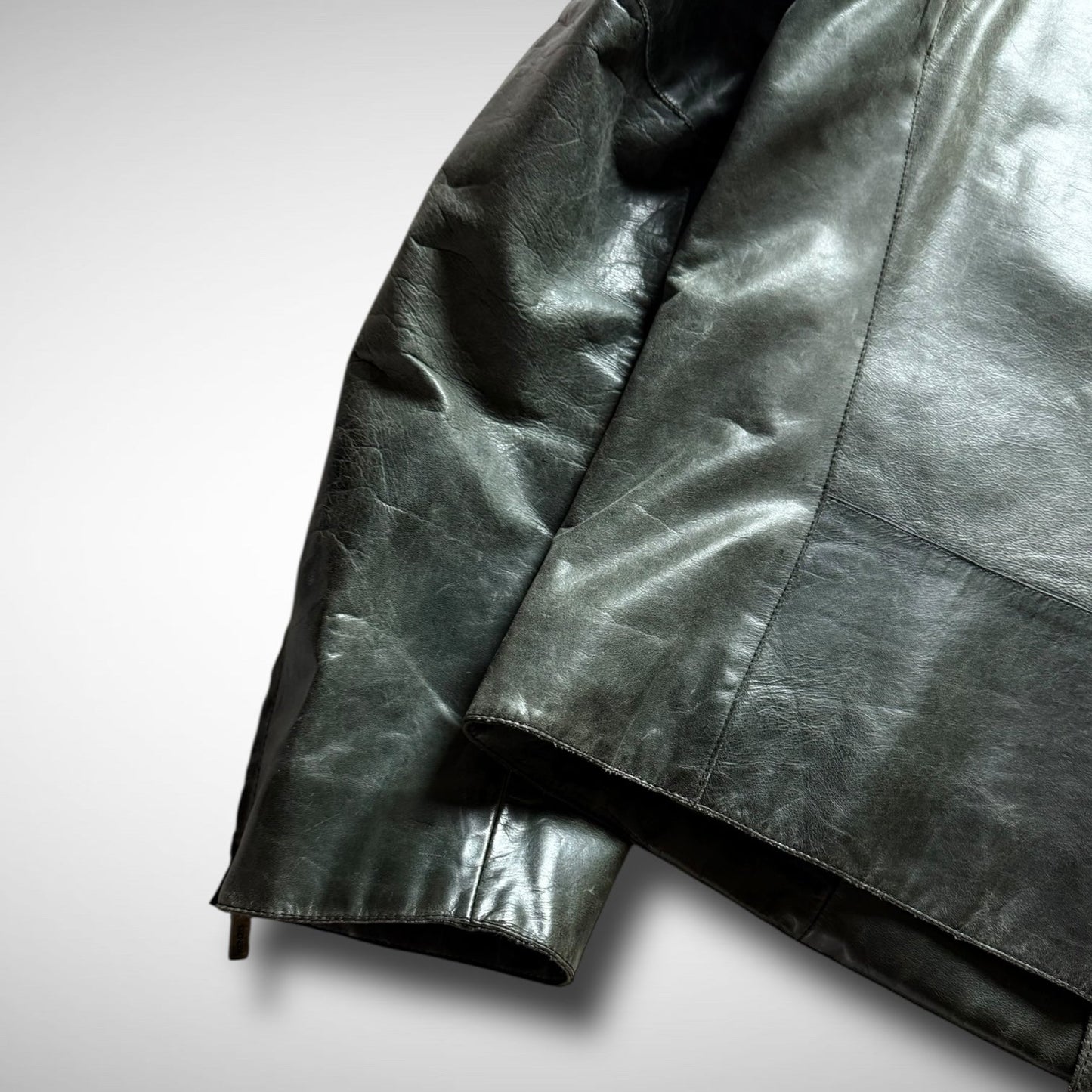 Kenzo Asymmetrical Zip Leather Jacket (1999-2003)