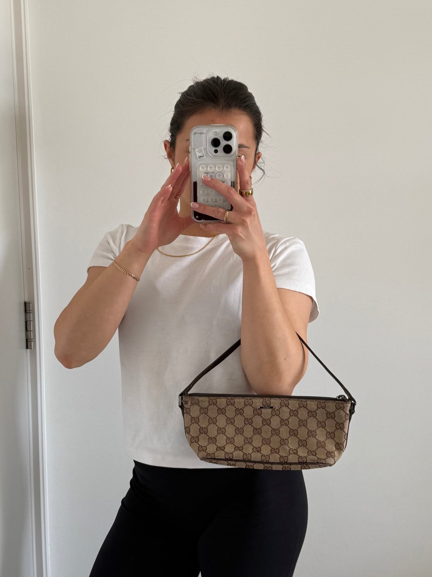 Vintage 90s Gucci GG Monogram Classic Pochette Boat Bag | O/S, Multicoloured
