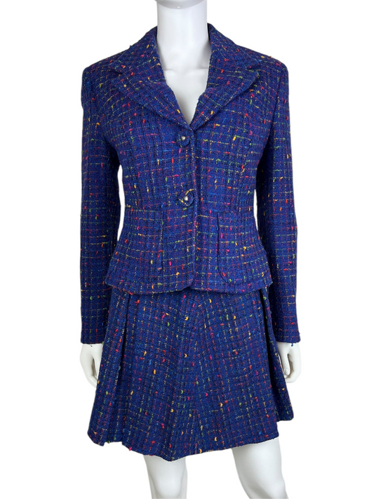 Versace early 1990s boucle skirt suit