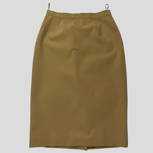 Prada Milano SS01 Polyester Elastane Gold Pencil Skirt - IT40