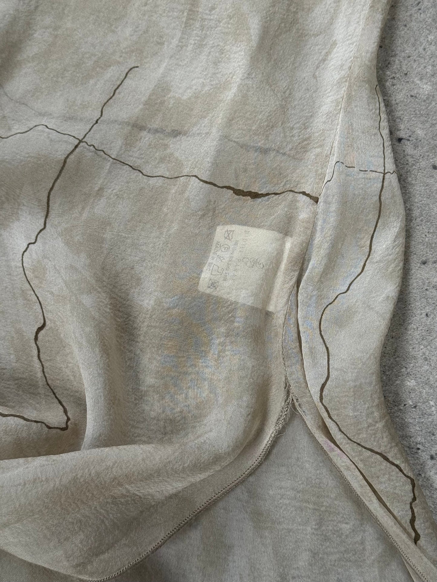 Vintage 1990s Pure Silk Sheer Longline Cardigan - M