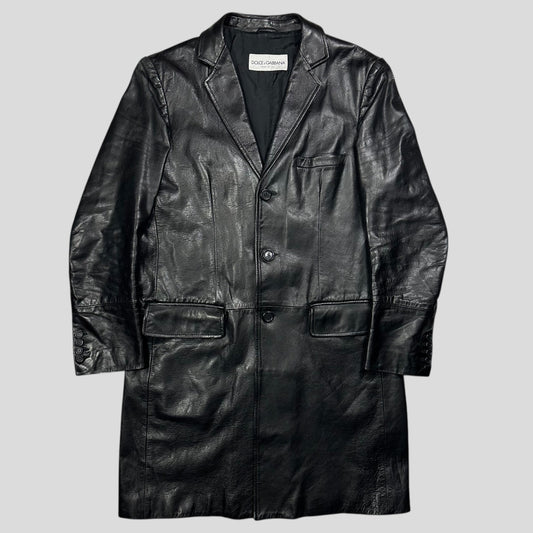 Dolce & Gabbana 00’s Leather Matrix Trench Coat Jacket - IT48 (M/L)