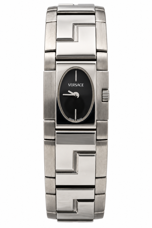 Versace ESQ99 Black Dial Greca Steel Bracelet Watch(752-VER-L). LWM864 | O/S, Black