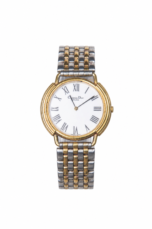 1990's Christian Dior Swiss 2351 Steel Watch | O/S, Gold and Silver