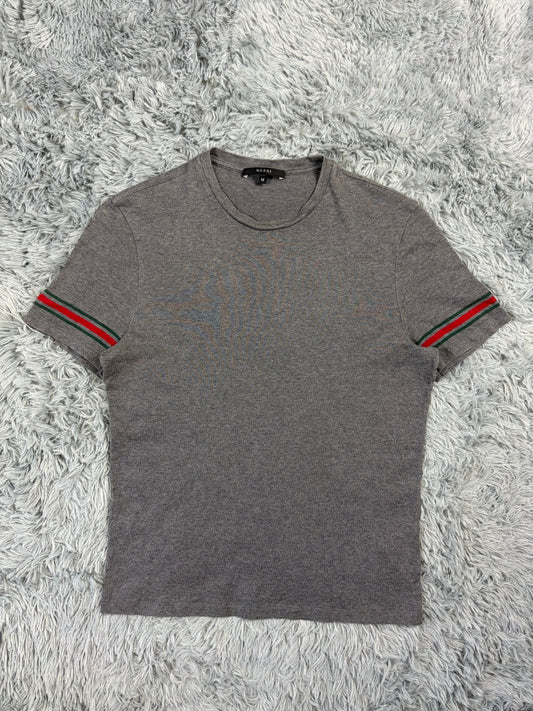 Gucci 2010s Web Stripe Grey T-shirt - S/M | O/S, Grey