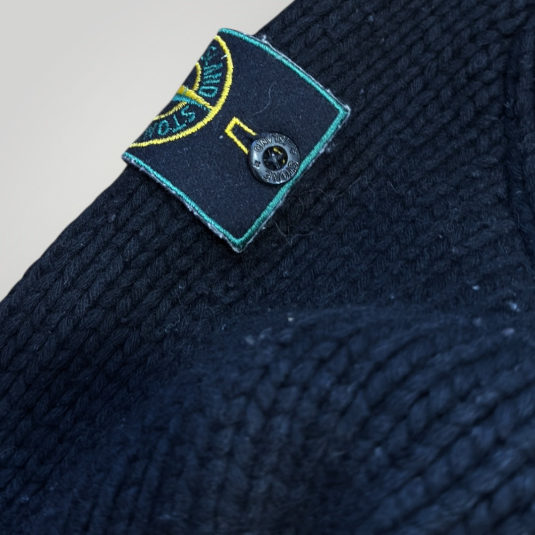 Stone Island AW/98 Heavy Wool Cable Knit Zip Up XL