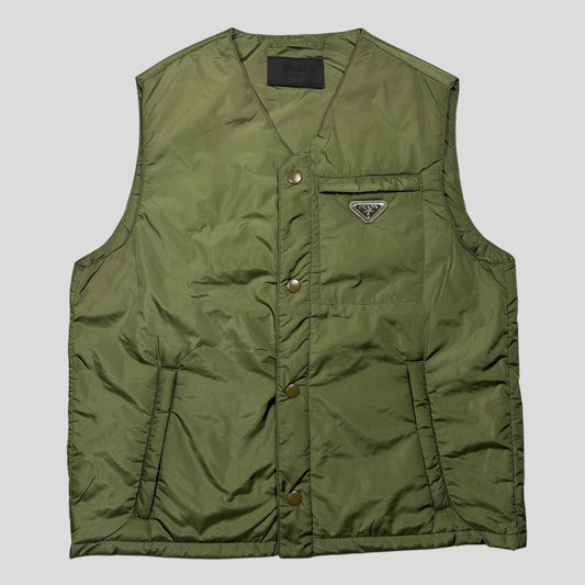 Prada 2023 Nylon Triangle Plaque Logo Padded Gilet Jacket - IT46 (S-M)