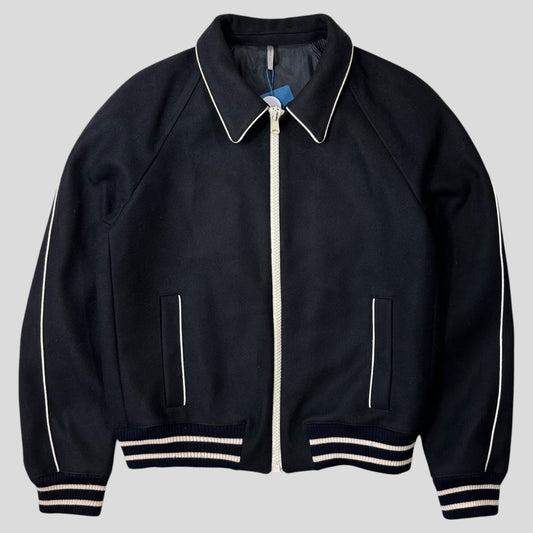 Dior AW05 by Hedi Slimane Contrast Piped Wool Varsity Jacket - IT52 (M/L)