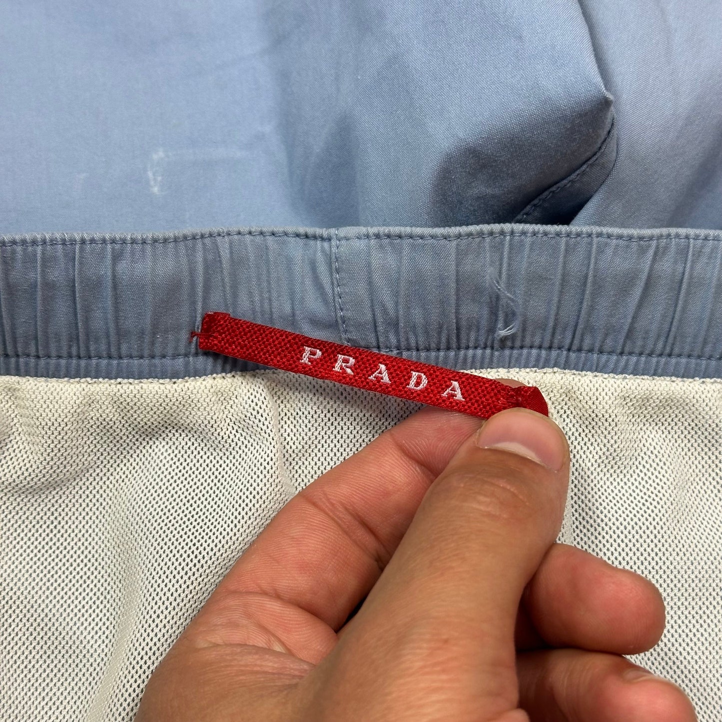 Prada Sport 2008 Baby Blue Cotton Swim Shorts - M/L | Default Title, Blue