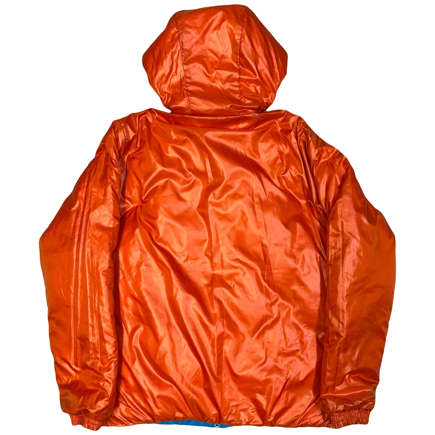 Takeo Kikuchi Diamond Stitch Reversible Puffer Jacket In Blue & Orange (L) | Large, Blue